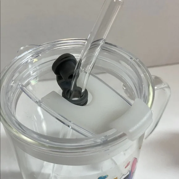 Stitch! Clear Acrylic Travel Mug with Straw - Blue/Pink - Picture 2 of 4